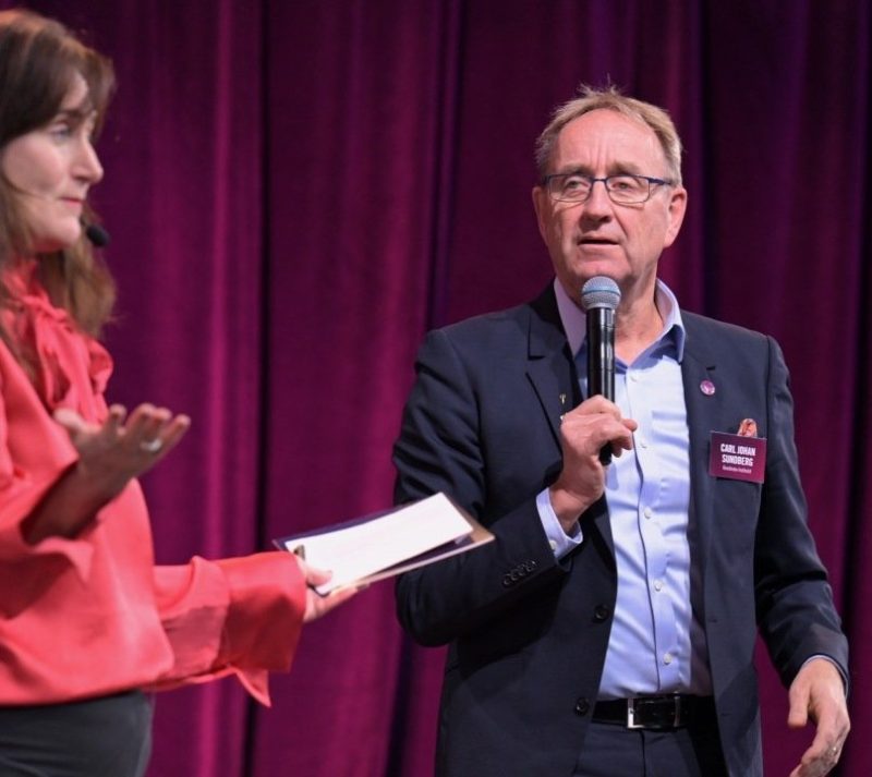 Carl Johan Sundberg speaking at an event